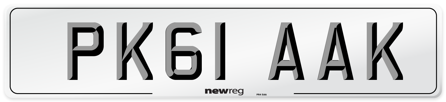 PK61 AAK Number Plate from New Reg